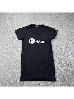 Lululemon Swiftly Tech Training Haus Black Short Sleeve Shirt Size 6